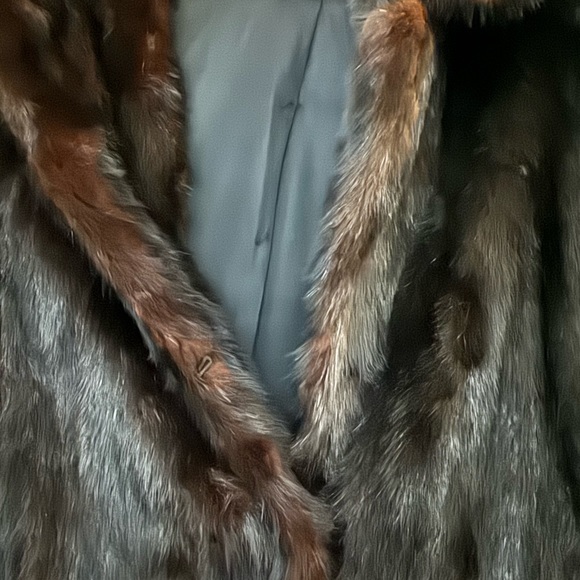 Long brown large authentic mink coat - Picture 4 of 7